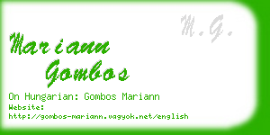 mariann gombos business card